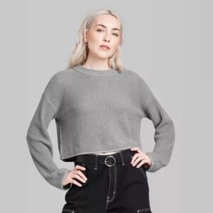 Wild Fable Crewneck Boxy Pullover‎ Sweater -Size S - Light Gray